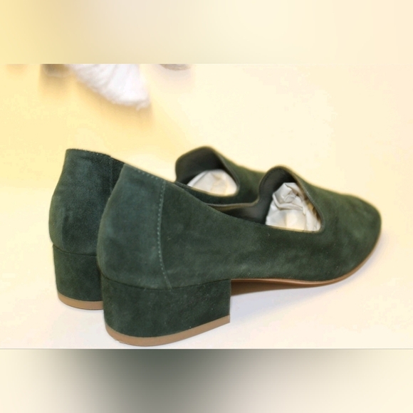 Mansur Gavriel Womens 6.5 36.5 Green Suede Low Heeled Loafers Italy Made Shoes - Picture 6 of 16